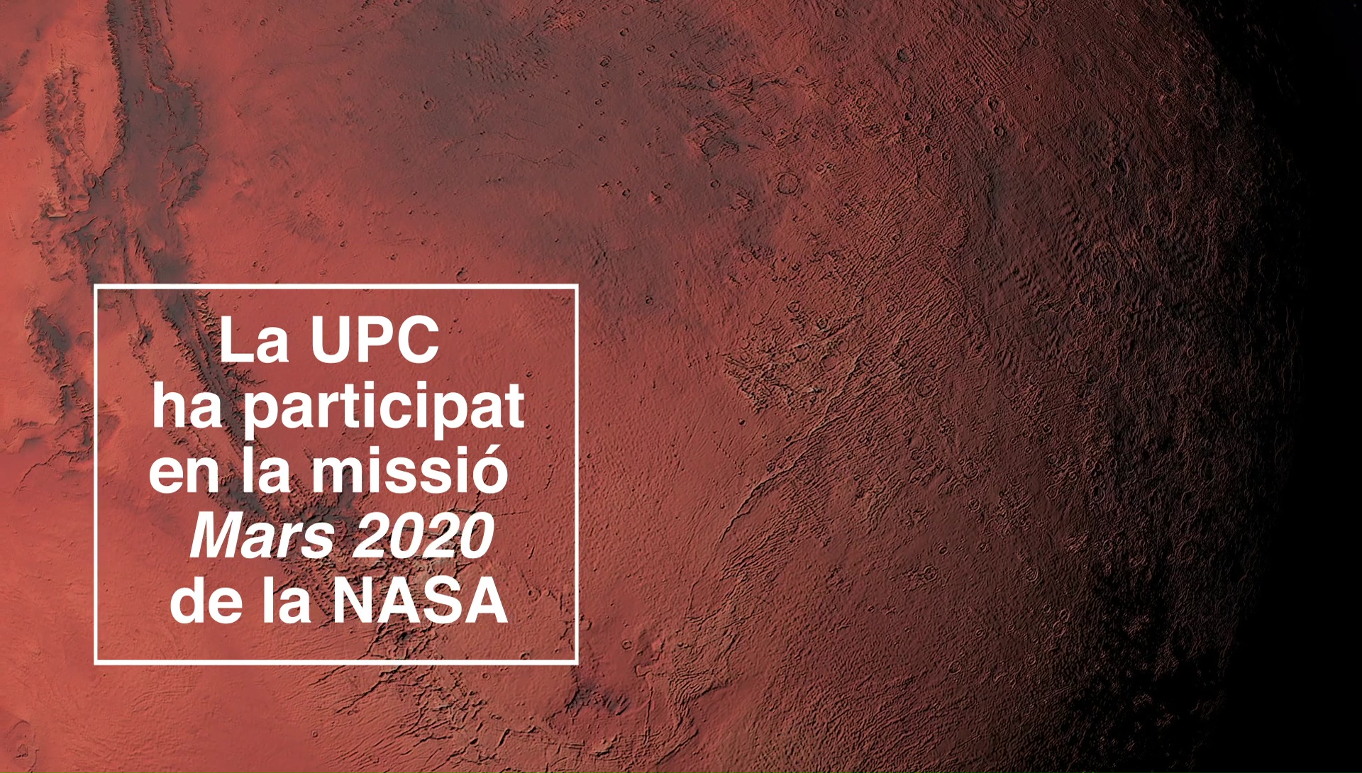 La UPC, en la missió Mars 2020 de la NASA